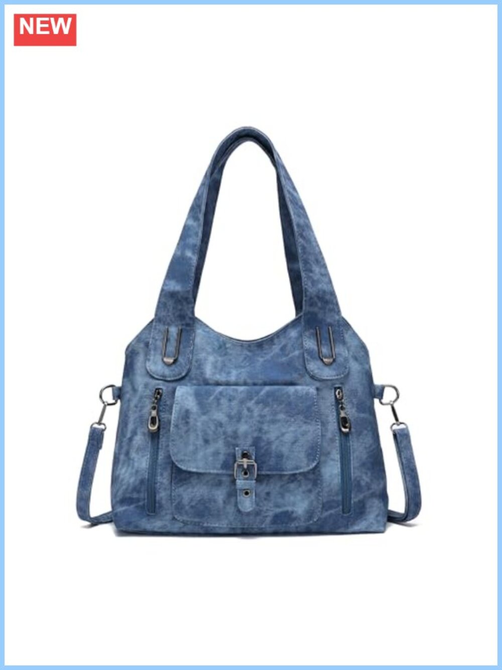 Faux Leather Crossbody Shoulder Bag Convertible Tote Purse